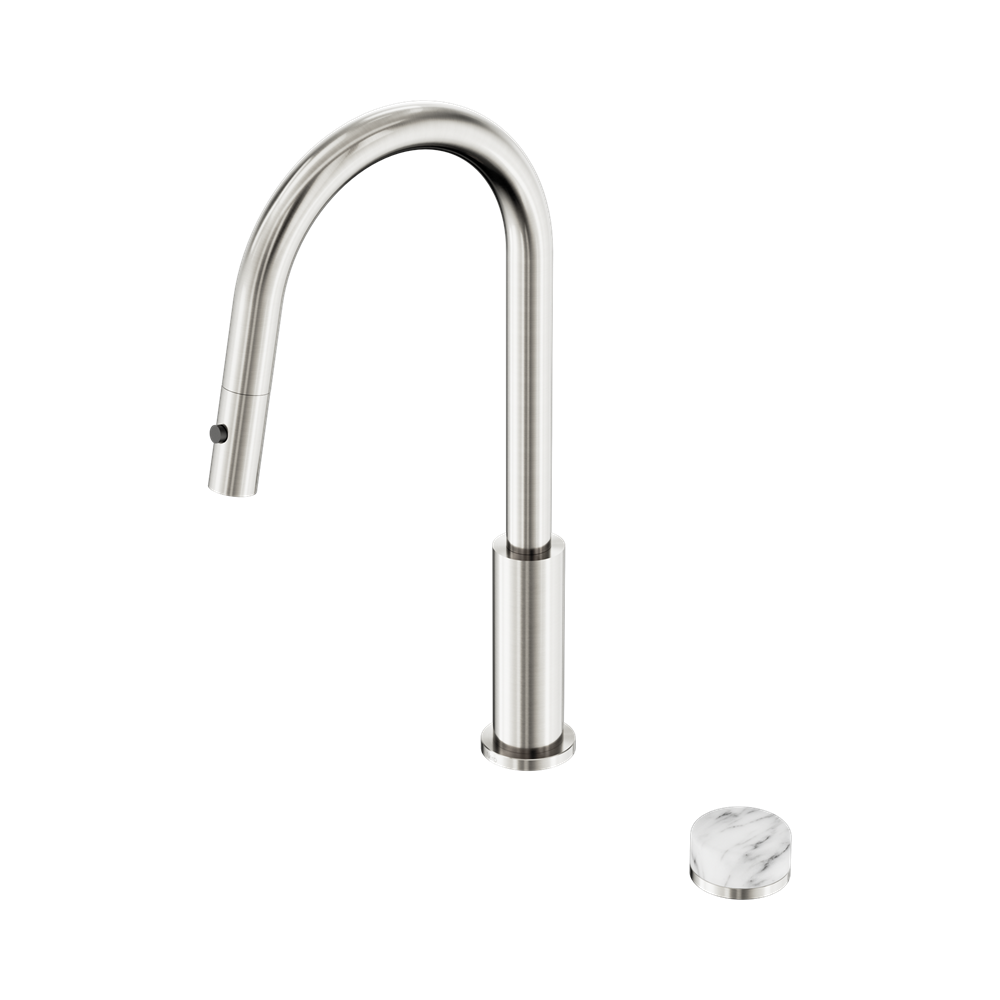 SERENITY PROGRESSIVE PULL OUT KITCHEN SET WITH ARABESCATO CORCHIA HANDLE BRUSHED NICKEL