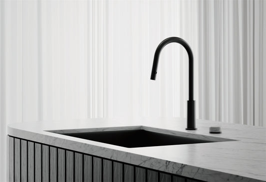 SERENITY PROGRESSIVE PULL OUT KITCHEN SET WITH ARABESCATO CORCHIA HANDLE MATTE BLACK