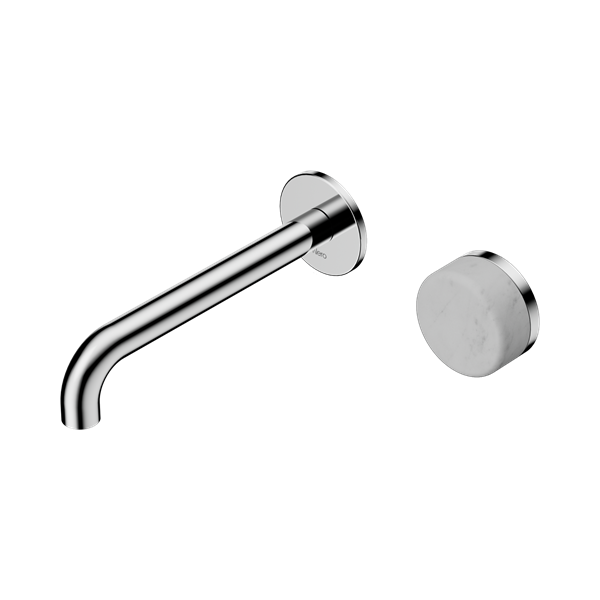 SERENITY PROGRESSIVE WALL BASIN MIXER 160/185/220MM SPOUT WITH CARRARA HANDLE CHROME