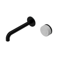 SERENITY PROGRESSIVE WALL BASIN MIXER 160/185/220MM SPOUT WITH CARRARA HANDLE MATTE BLACK