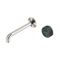 SERENITY PROGRESSIVE WALL BASIN MIXER 160/185/220MM SPOUT WITH VERDE ALPI HANDLE BRUSHED NICKEL