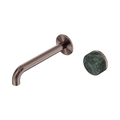 SERENITY PROGRESSIVE WALL BASIN MIXER 160/185/220MM SPOUT WITH VERDE ALPI HANDLE BRUSHED BRONZE