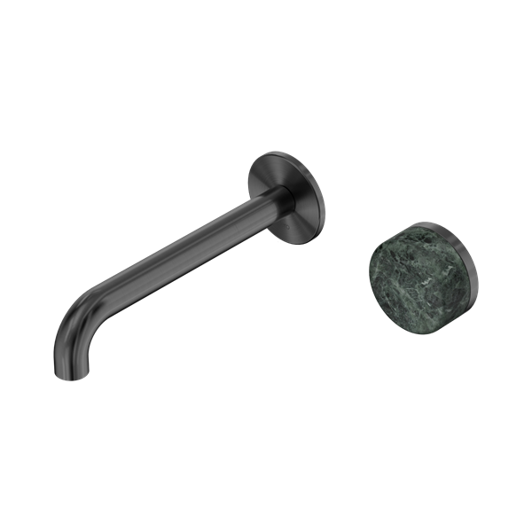 SERENITY PROGRESSIVE WALL BASIN MIXER 160/185/220MM SPOUT WITH VERDE ALPI HANDLE GUN METAL