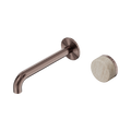 SERENITY PROGRESSIVE WALL BASIN MIXER 160/185/220MM SPOUT WITH ROME TRAVERTINE HANDLE BRUSHED BRONZE