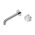 SERENITY PROGRESSIVE WALL BASIN MIXER 160/185/220MM SPOUT WITH ARABESCATO CORCHIA HANDLE CHROME