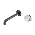 SERENITY PROGRESSIVE WALL BASIN MIXER 160/185/220MM SPOUT WITH ARABESCATO CORCHIA HANDLE GUN METAL