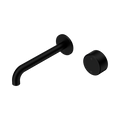 SERENITY PROGRESSIVE WALL BASIN MIXER 160/185/220MM SPOUT WITH METAL HANDLE MATTE BLACK