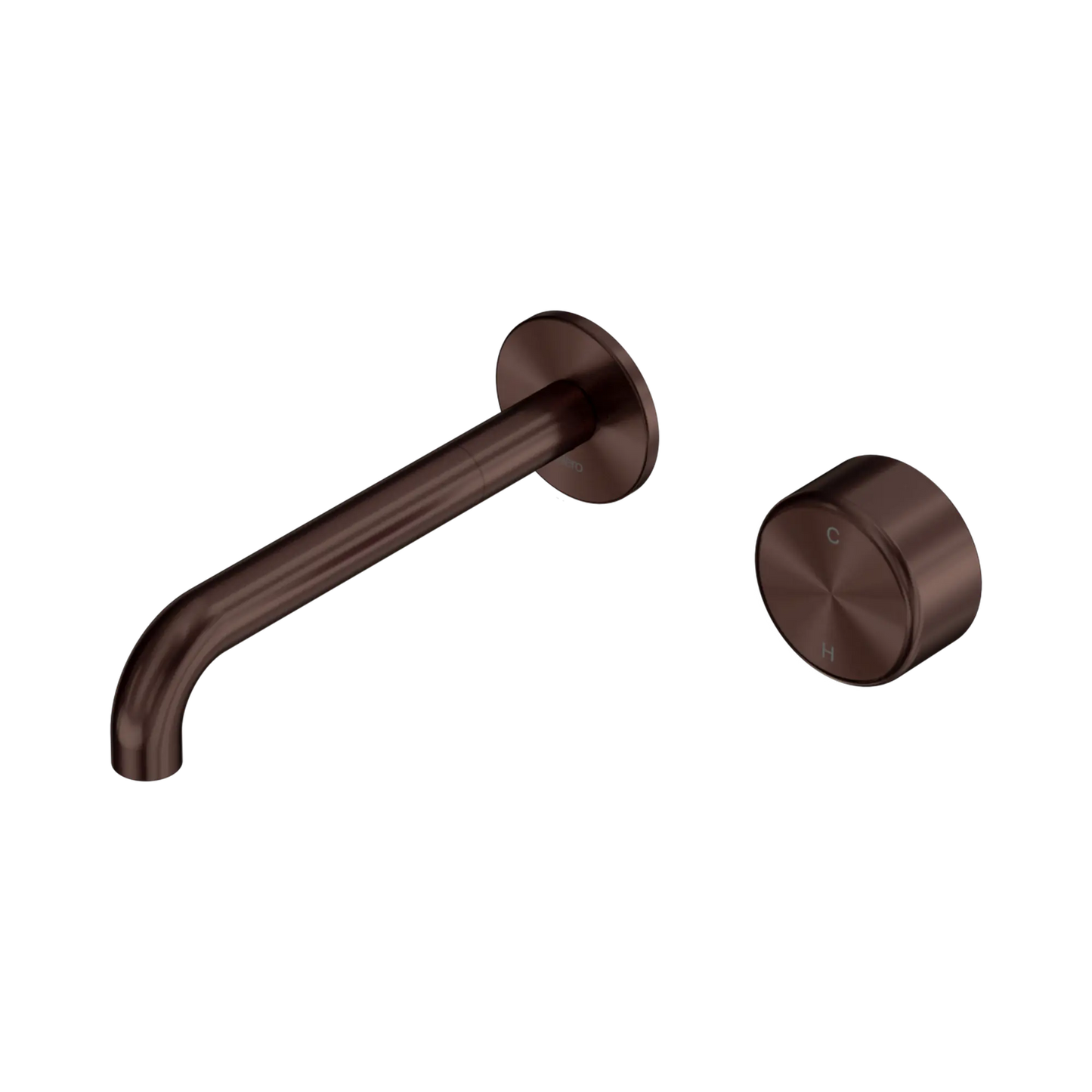 Serenity Progressive Wall Basin Mixer 185/220mm Spout With Metal Handle Rome Bronze