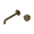 Serenity Progressive Wall Basin Mixer 185/220mm Spout With Metal Handle Tumbled Antique Brass