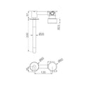 Serenity Progressive Wall Basin Mixer 185/220mm Spout With Metal Handle Tumbled Antique Brass
