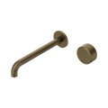 Serenity Progressive Wall Basin Mixer 185/220mm Spout With Metal Handle Tumbled Antique Brass