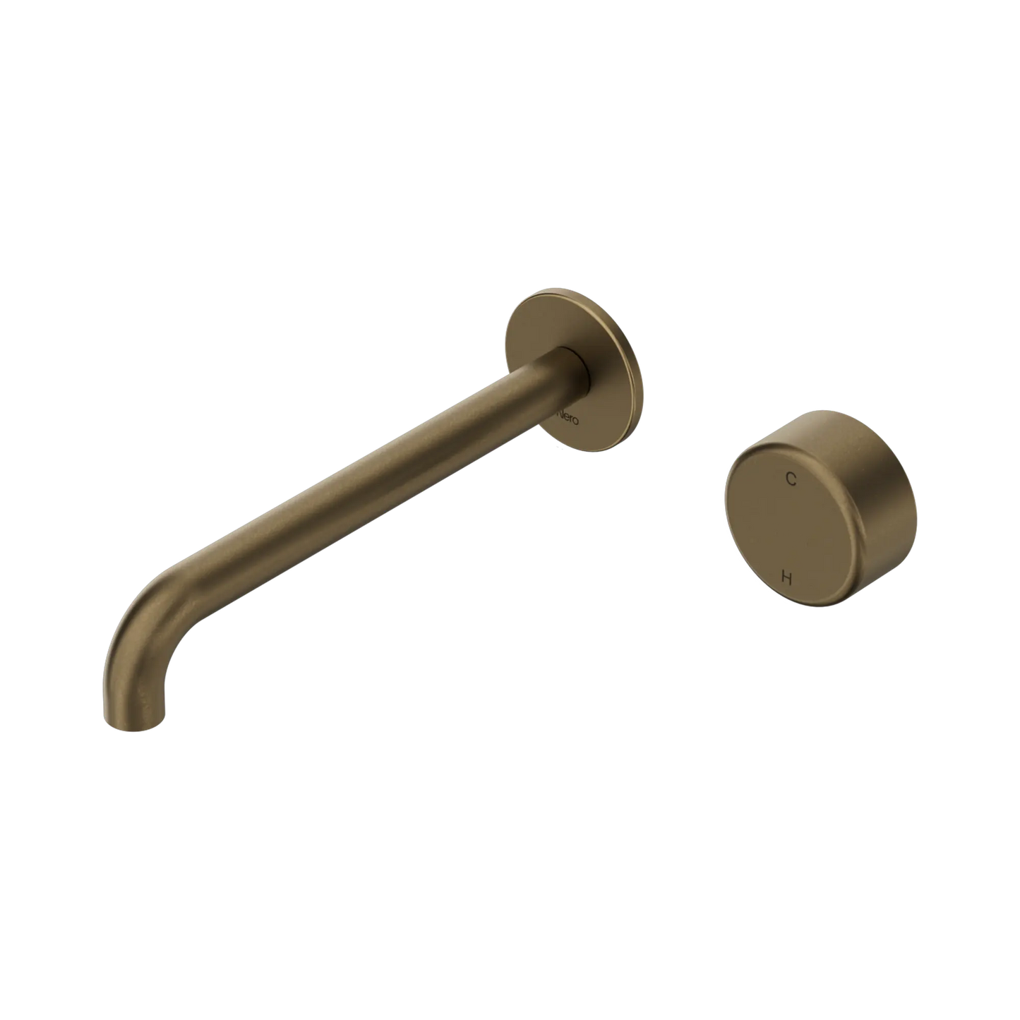 Serenity Progressive Wall Basin Mixer 185/220mm Spout With Metal Handle Tumbled Antique Brass