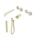 SERENITY PROGRESSIVE SHOWER SYSTEM WITH SPOUT WITH CARRARA HANDLE AND SLIM SHOWER TRIM KIT ONLY BRUSHED GOLD