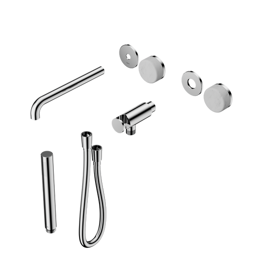SERENITY PROGRESSIVE SHOWER SYSTEM WITH SPOUT WITH CARRARA HANDLE AND SLIM SHOWER TRIM KIT ONLY CHROME