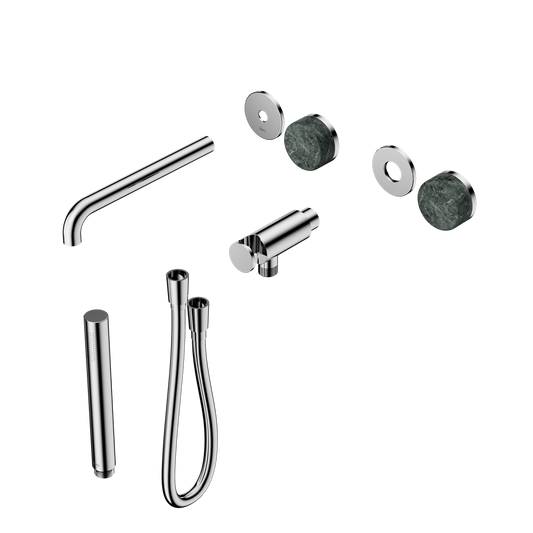 SERENITY PROGRESSIVE SHOWER SYSTEM WITH SPOUT WITH VERDE ALPI HANDLE AND SLIM SHOWER TRIM KIT ONLY CHROME