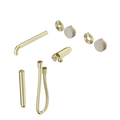 SERENITY PROGRESSIVE SHOWER SYSTEM WITH SPOUT WITH ROME TRAVERTINE HANDLE AND SLIM SHOWER TRIM KIT ONLY BRUSHED GOLD