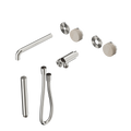 SERENITY PROGRESSIVE SHOWER SYSTEM WITH SPOUT WITH ROME TRAVERTINE HANDLE AND SLIM SHOWER TRIM KIT ONLY BRUSHED NICKEL