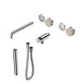 SERENITY PROGRESSIVE SHOWER SYSTEM WITH SPOUT WITH ROME TRAVERTINE HANDLE AND SLIM SHOWER TRIM KIT ONLY CHROME