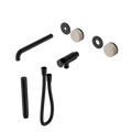 SERENITY PROGRESSIVE SHOWER SYSTEM WITH SPOUT WITH ROME TRAVERTINE HANDLE AND SLIM SHOWER TRIM KIT ONLY MATTE BLACK