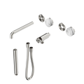 SERENITY PROGRESSIVE SHOWER SYSTEM WITH SPOUT WITH ARABESCATO CORCHIA HANDLE AND SLIM SHOWER TRIM KIT ONLY BRUSHED NICKEL