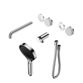 SERENITY PROGRESSIVE SHOWER SYSTEM WITH SPOUT WITH CARRARA HANDLE AND SERENITY HAND SHOWER TRIM KIT ONLY CHROME