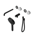 SERENITY PROGRESSIVE SHOWER SYSTEM WITH SPOUT WITH CARRARA HANDLE AND SERENITY HAND SHOWER TRIM KIT ONLY MATTE BLACK