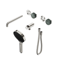 SERENITY PROGRESSIVE SHOWER SYSTEM WITH SPOUT WITH VERDE ALPI HANDLE AND SERENITY HAND SHOWER TRIM KIT ONLY BRUSHED NICKEL