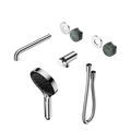SERENITY PROGRESSIVE SHOWER SYSTEM WITH SPOUT WITH VERDE ALPI HANDLE AND SERENITY HAND SHOWER TRIM KIT ONLY CHROME
