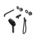 SERENITY PROGRESSIVE SHOWER SYSTEM WITH SPOUT WITH VERDE ALPI HANDLE AND SERENITY HAND SHOWER TRIM KIT ONLY GUN METAL