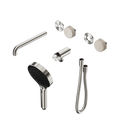 SERENITY PROGRESSIVE SHOWER SYSTEM WITH SPOUT WITH ROME TRAVERTINE HANDLE AND SERENITY HAND SHOWER TRIM KIT ONLY BRUSHED NICKEL