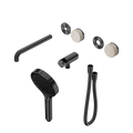 SERENITY PROGRESSIVE SHOWER SYSTEM WITH SPOUT WITH ROME TRAVERTINE HANDLE AND SERENITY HAND SHOWER TRIM KIT ONLY GUN METAL
