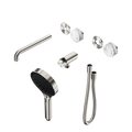 SERENITY PROGRESSIVE SHOWER SYSTEM WITH SPOUT WITH ARABESCATO CORCHIA HANDLE AND SERENITY HAND SHOWER TRIM KIT ONLY BRUSHED NICKEL