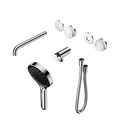SERENITY PROGRESSIVE SHOWER SYSTEM WITH SPOUT WITH ARABESCATO CORCHIA HANDLE AND SERENITY HAND SHOWER TRIM KIT ONLY CHROME