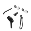 SERENITY PROGRESSIVE SHOWER SYSTEM WITH SPOUT WITH ARABESCATO CORCHIA HANDLE AND SERENITY HAND SHOWER TRIM KIT ONLY GUN METAL