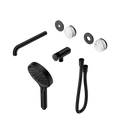 SERENITY PROGRESSIVE SHOWER SYSTEM WITH SPOUT WITH ARABESCATO CORCHIA HANDLE AND SERENITY HAND SHOWER TRIM KIT ONLY MATTE BLACK