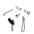SERENITY PROGRESSIVE SHOWER SYSTEM WITH SPOUT WITH METAL HANDLE AND SERENITY HAND SHOWER TRIM KIT ONLY BRUSHED NICKEL