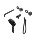 SERENITY PROGRESSIVE SHOWER SYSTEM WITH SPOUT WITH METAL HANDLE AND SERENITY HAND SHOWER TRIM KIT ONLY GUN METAL