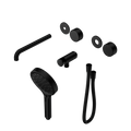 SERENITY PROGRESSIVE SHOWER SYSTEM WITH SPOUT WITH METAL HANDLE AND SERENITY HAND SHOWER TRIM KIT ONLY MATTE BLACK