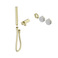 SERENITY PROGRESSIVE SHOWER SYSTEM WITH CARRARA HANDLE AND SLIM SHOWER TRIM KIT ONLY BRUSHED GOLD