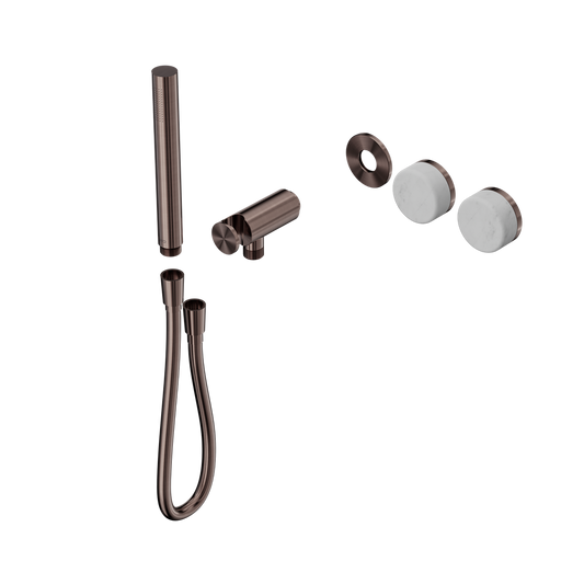 SERENITY PROGRESSIVE SHOWER SYSTEM WITH CARRARA HANDLE AND SLIM SHOWER TRIM KIT ONLY BRUSHED BRONZE