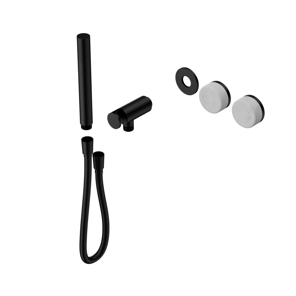 SERENITY PROGRESSIVE SHOWER SYSTEM WITH CARRARA HANDLE AND SLIM SHOWER TRIM KIT ONLY MATTE BLACK