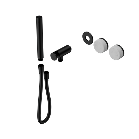 SERENITY PROGRESSIVE SHOWER SYSTEM WITH CARRARA HANDLE AND SLIM SHOWER TRIM KIT ONLY MATTE BLACK