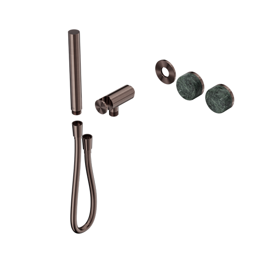 SERENITY PROGRESSIVE SHOWER SYSTEM WITH VERDE ALPI HANDLE AND SLIM SHOWER TRIM KIT ONLY BRUSHED BRONZE