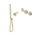 SERENITY PROGRESSIVE SHOWER SYSTEM WITH ROME TRAVERTINE HANDLE AND SLIM SHOWER TRIM KIT ONLY BRUSHED GOLD