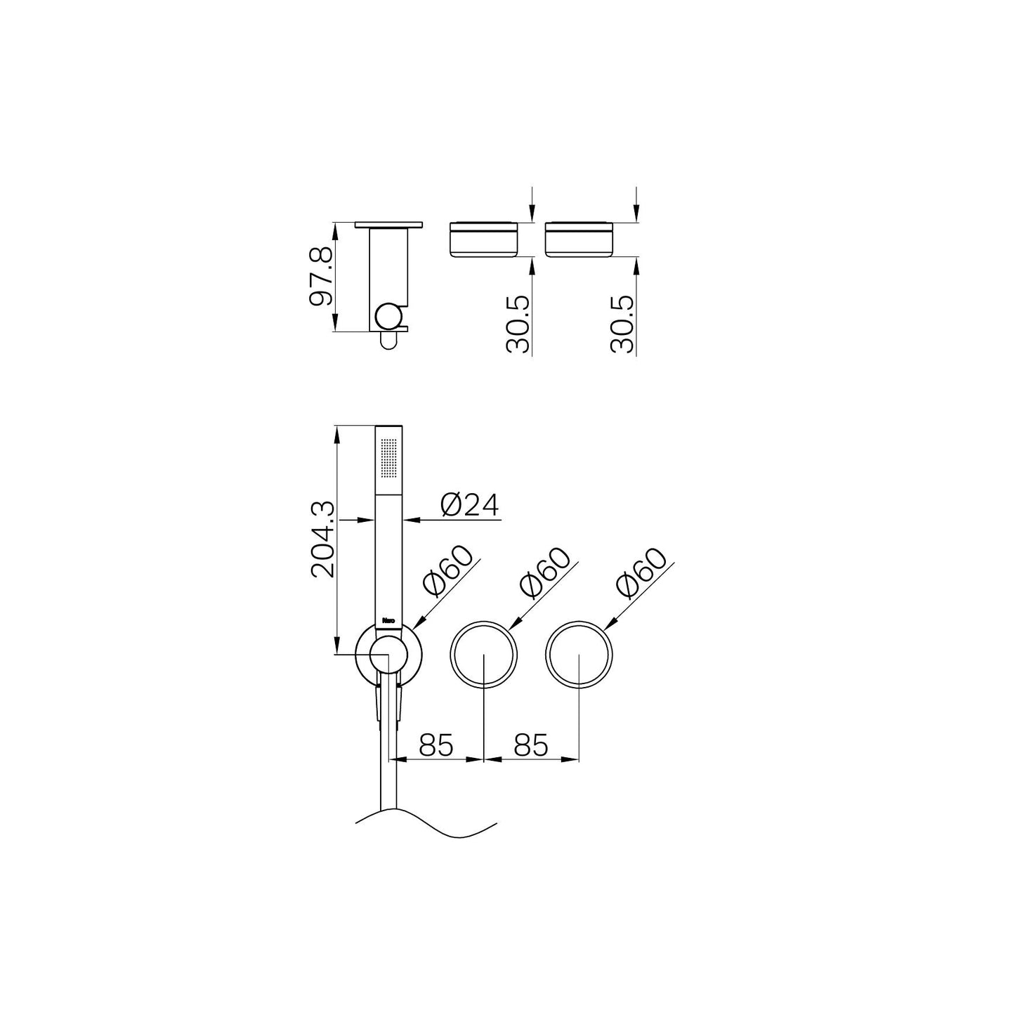 SERENITY PROGRESSIVE SHOWER SYSTEM WITH ARABESCATO CORCHIA HANDLE AND SLIM SHOWER TRIM KIT ONLY CHROME