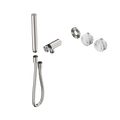 SERENITY PROGRESSIVE SHOWER SYSTEM WITH ARABESCATO CORCHIA HANDLE AND SLIM SHOWER TRIM KIT ONLY BRUSHED NICKEL