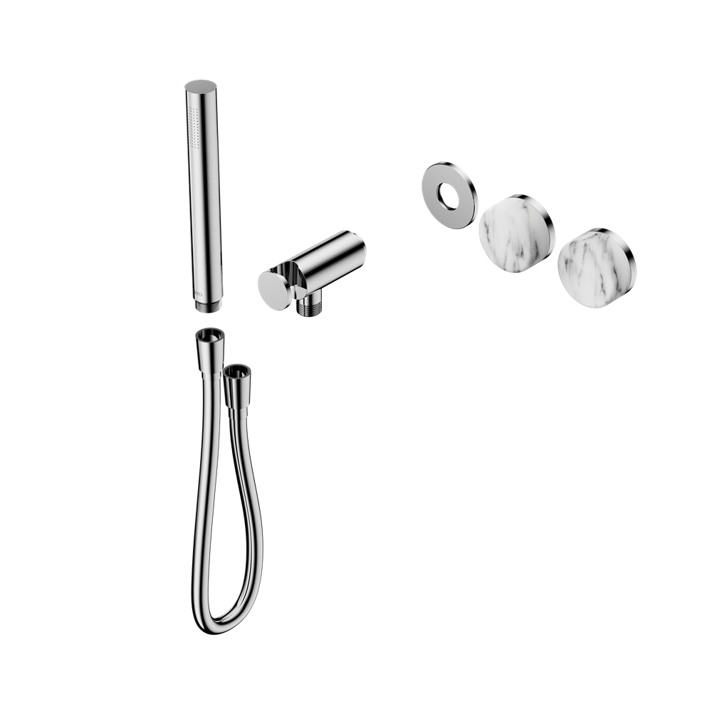 SERENITY PROGRESSIVE SHOWER SYSTEM WITH ARABESCATO CORCHIA HANDLE AND SLIM SHOWER TRIM KIT ONLY CHROME
