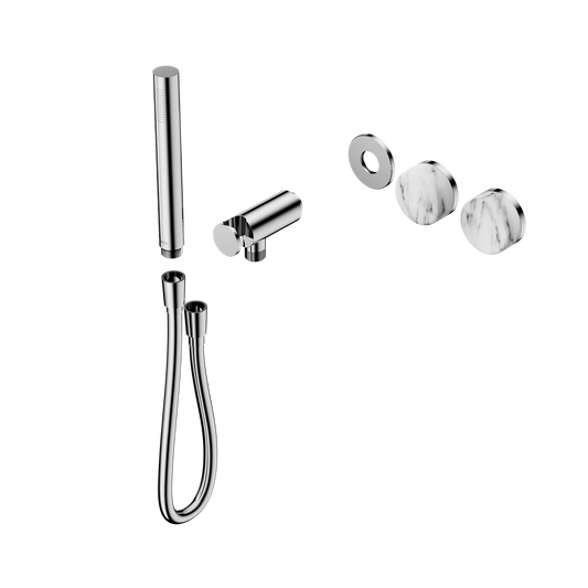 SERENITY PROGRESSIVE SHOWER SYSTEM WITH ARABESCATO CORCHIA HANDLE AND SLIM SHOWER TRIM KIT ONLY CHROME