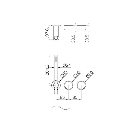 SERENITY PROGRESSIVE SHOWER SYSTEM WITH METAL HANDLE AND SLIM SHOWER TRIM KIT ONLY MATTE BLACK