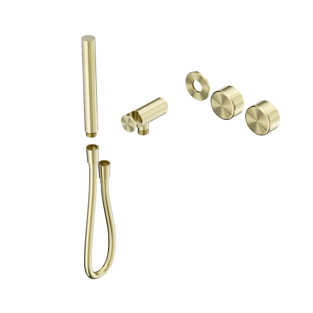 SERENITY PROGRESSIVE SHOWER SYSTEM WITH METAL HANDLE AND SLIM SHOWER TRIM KIT ONLY BRUSHED GOLD